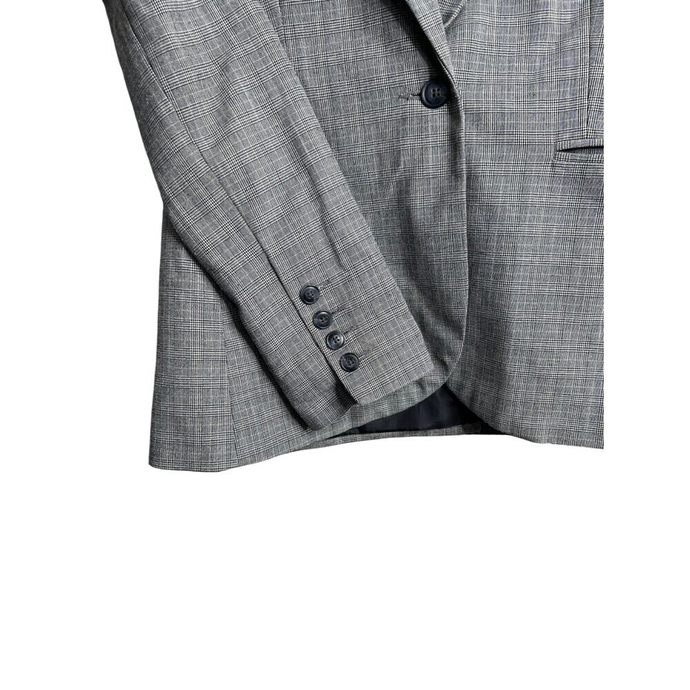 Norma Kamali Glen Plaid Single Breasted Blazer Size 10 Classic Preppy - Picture 3 of 6